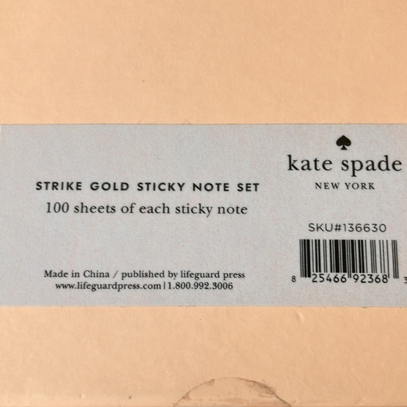 Kate Spade: Pencil Pouch & Strike Gold Sticky Note Set-Lot of 7 - Picture 8 of 16